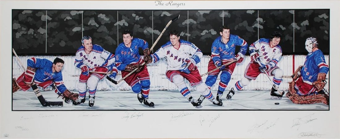 Rangers Legends (7) Francis, Howell +4 Signed & Framed 16x38.5 Litho LE JSA LOA - 2