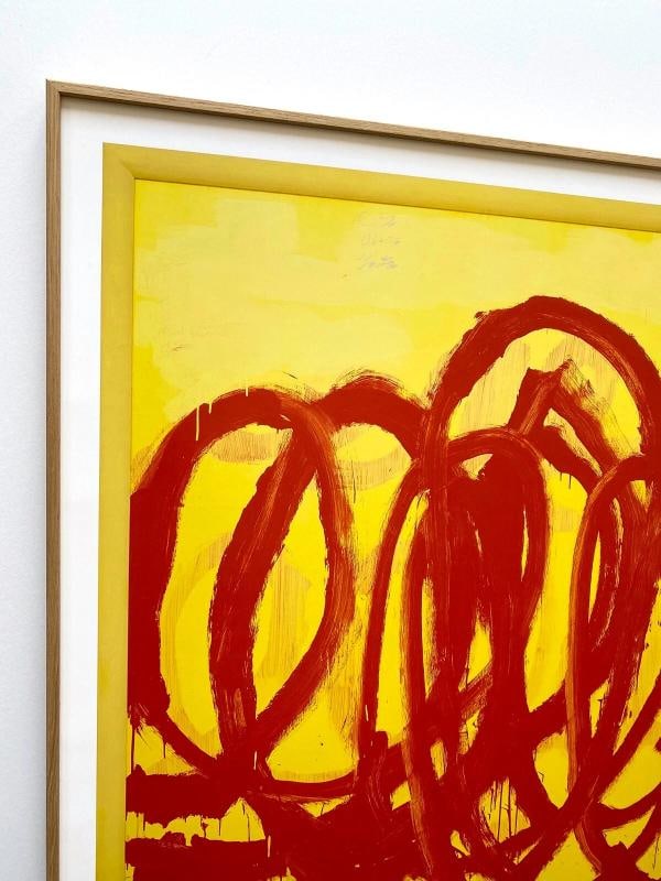 CY TWOMBLY RARE ABSTRACT EXPRESSIONIST LITHOGRAPH PRINT FRAMED EXHIBITION POSTER - 4