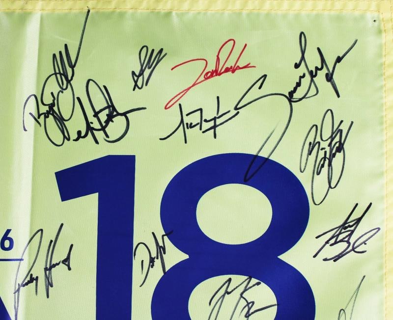 (39) Fleetwood, Clark, Thomas, Rahm +35 Signed 2026 PGA Championship Flag Beckett - 3