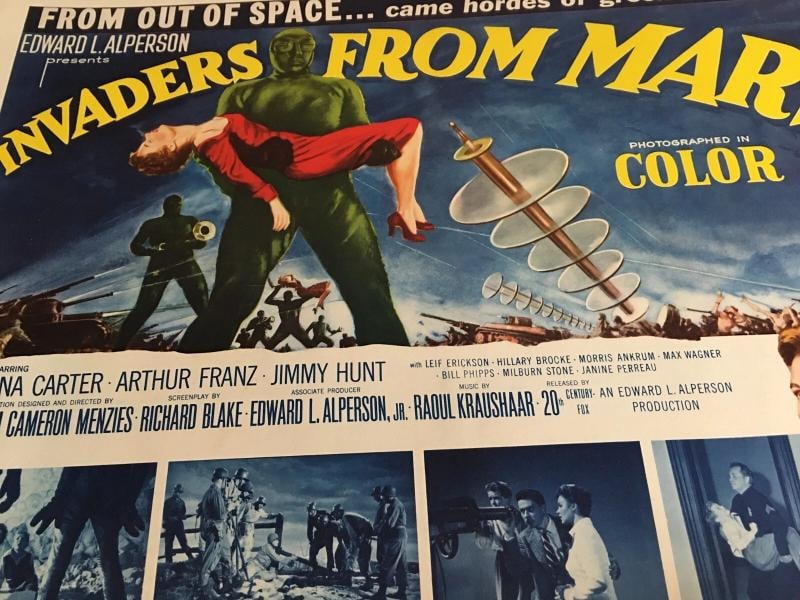 INVADERS FROM MARS Original 1953 1/2 Sht. SIFI Movie Poster ALREADY PAPER BACKED - 6