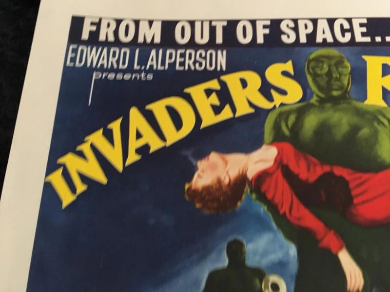 INVADERS FROM MARS Original 1953 1/2 Sht. SIFI Movie Poster ALREADY PAPER BACKED - 7