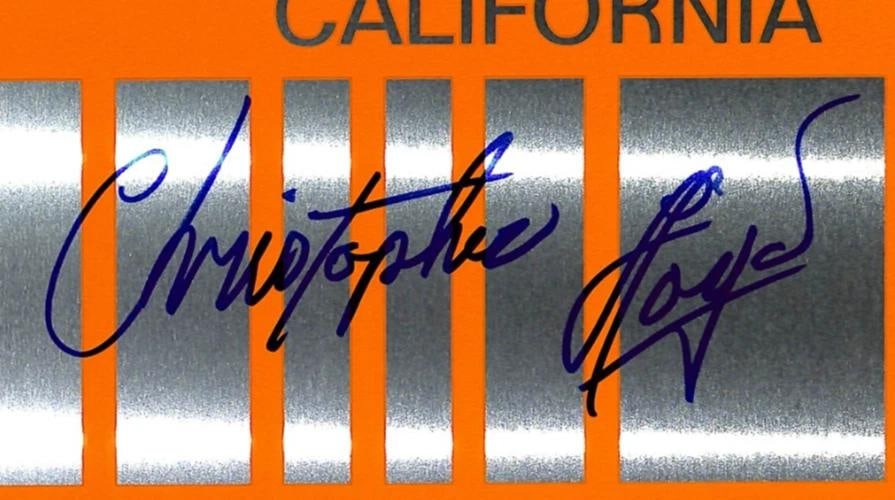 CHRISTOPHER LLOYD Signed Auto Back To The Future 2 License Plate BAS Witness - 2