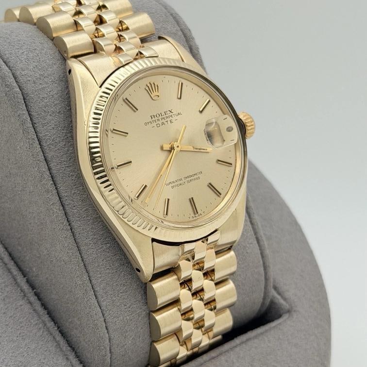 Rolex Date 1503 34mm Champagne Dial Yellow Gold Jubilee - 5