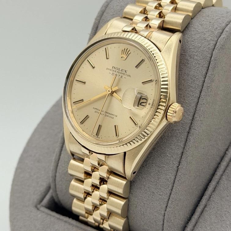 Rolex Date 1503 34mm Champagne Dial Yellow Gold Jubilee - 6
