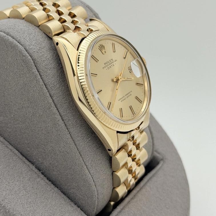 Rolex Date 1503 34mm Champagne Dial Yellow Gold Jubilee - 8