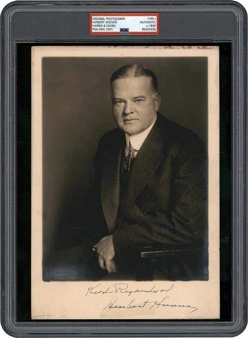 President Herbert Hoover Signed Original Type I Photo PSA DNA: Industry: Presidential,President: Herbert Hoover,Signed: Yes,Autograph Authentication: Professional Sports (PSA/DNA),Original/Reproduction: Original,Country of Origin: United States