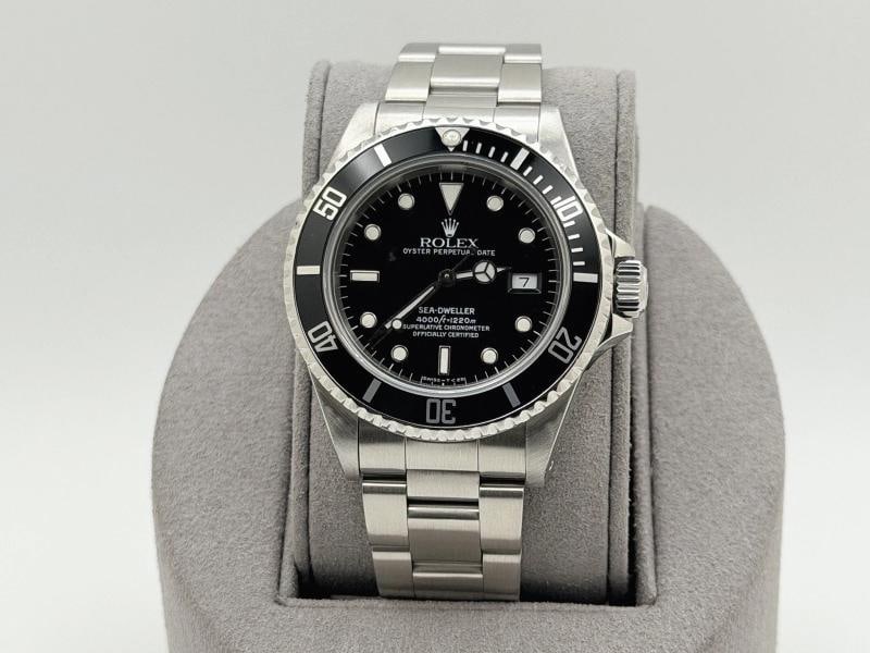 Rolex Sea Dweller 16600 40mm Black Dial Stainless Steel: Style Number: 16600 Serial: N22**** Year: 1991 Model: Rolex Sea Dweller Case Material: Stainless Steel Band: Stainless Steel Bezel: Black Dial: Black. dial has some wear Crystal: Sapphire Case Size: