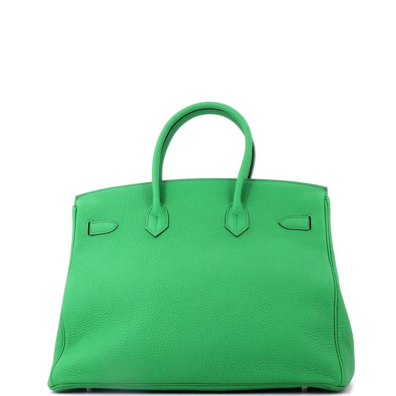 Hermes Birkin Handbag Green Togo with Palladium Hardware 35 - 3