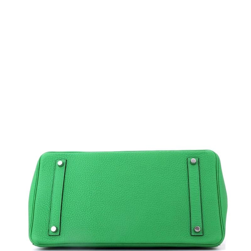 Hermes Birkin Handbag Green Togo with Palladium Hardware 35 - 4