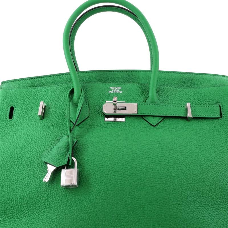 Hermes Birkin Handbag Green Togo with Palladium Hardware 35 - 5