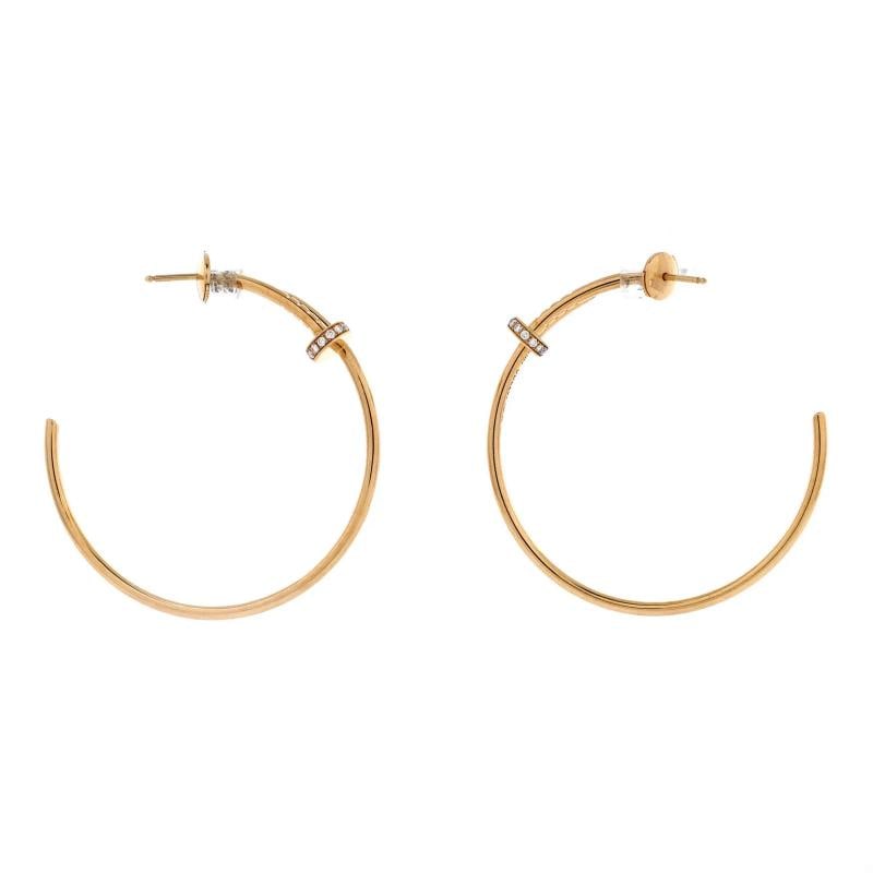 Cartier Juste un Clou Hoop Earrings 18K Yellow Gold with Diamonds Large - 2