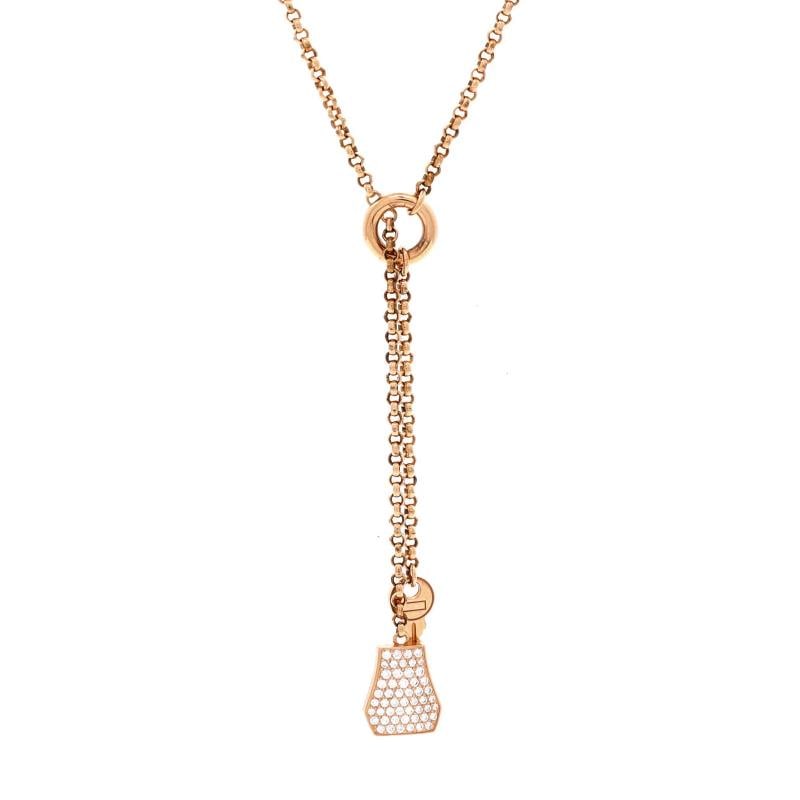 Hermes Kelly Clochette Pendant Necklace 18K Rose Gold with Diamonds Small: Condition: Pre-owned - Good,Brand: Hermes,Main Stone: Diamond,Metal: 18K Rose Gold,Metal Purity: 18K,Style: Pendant,Type: Necklace,Color: Rose Gold,Material: 18K Rose Gold, Diamond Estimated Retail Pr