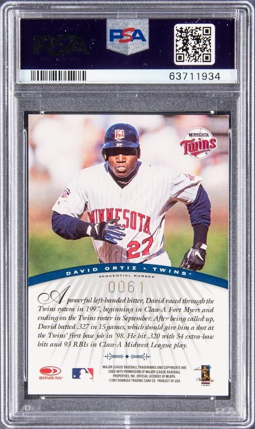 1997 Donruss Signature Series Century Marks David Ortiz Auto RC /100 PSA Auto 10 - 2