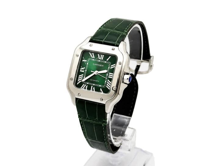 2026 Cartier Santos Medium Green Dial 4072 WSSA0061 35mm Stainless Steel - 10