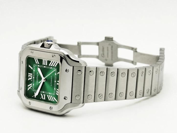 2026 Cartier Santos Medium Green Dial 4072 WSSA0061 35mm Stainless Steel - 11