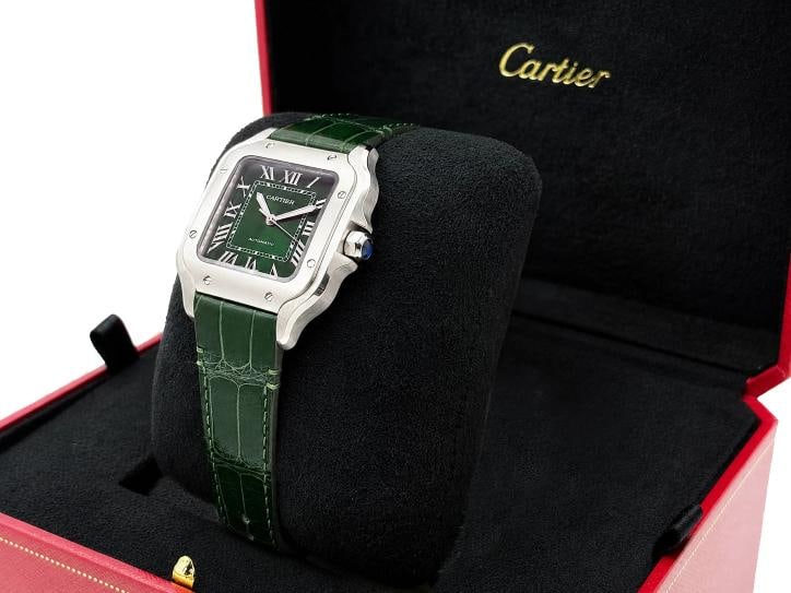 2026 Cartier Santos Medium Green Dial 4072 WSSA0061 35mm Stainless Steel - 5