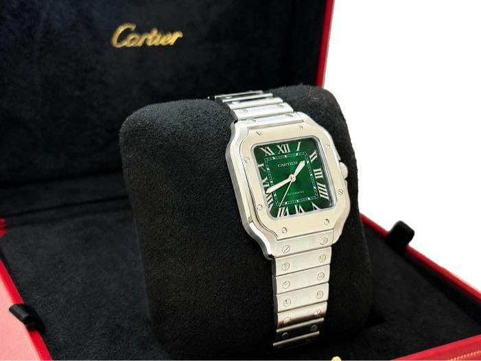 2026 Cartier Santos Medium Green Dial 4072 WSSA0061 35mm Stainless Steel - 6