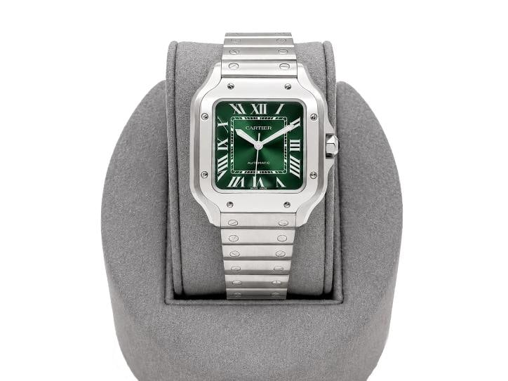2026 Cartier Santos Medium Green Dial 4072 WSSA0061 35mm Stainless Steel - 7