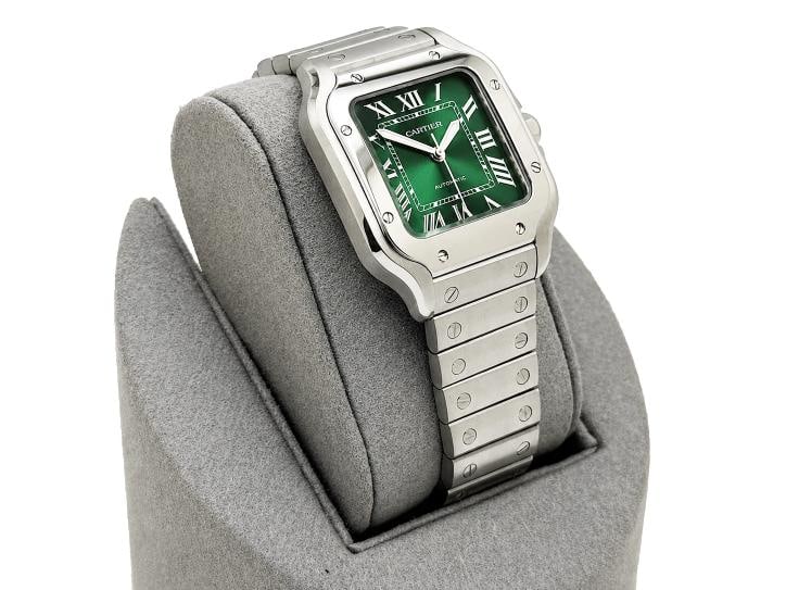 2026 Cartier Santos Medium Green Dial 4072 WSSA0061 35mm Stainless Steel - 8