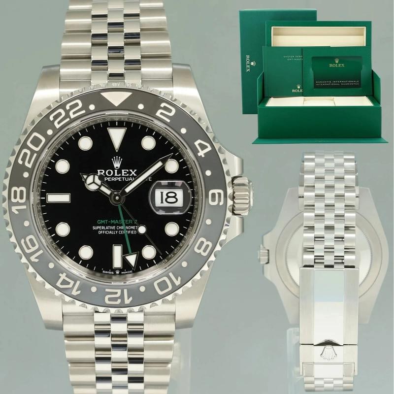 2026 NEW PAPERS Rolex 126710GRNR GMT Master II Bruce Wayne 40mm Jubilee Watch: Condition: New with box and papers: This item is brand new and has never been worn. It still has the original ... Read moreabout the conditionNew with box and papers: This item is brand new and has
