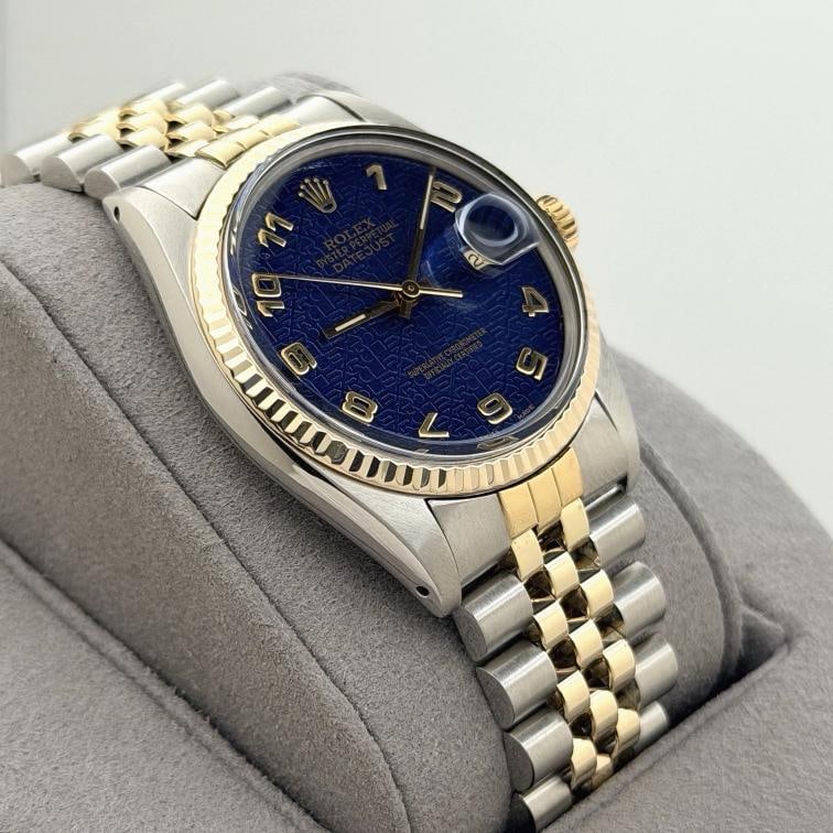 Rolex Datejust 16013 36mm Blue Jubilee Dial 18k Yellow Gold Stainless Steel - 5