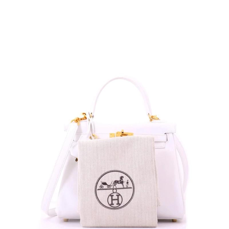 Hermes Kelly Handbag White Swift with Gold Hardware 25 - 2