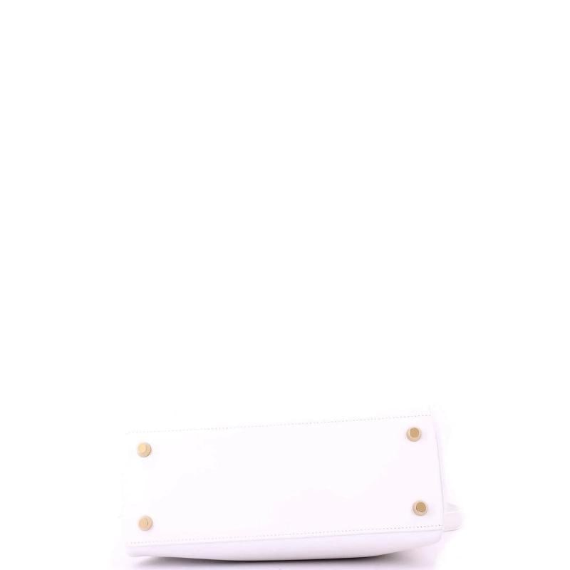 Hermes Kelly Handbag White Swift with Gold Hardware 25 - 5