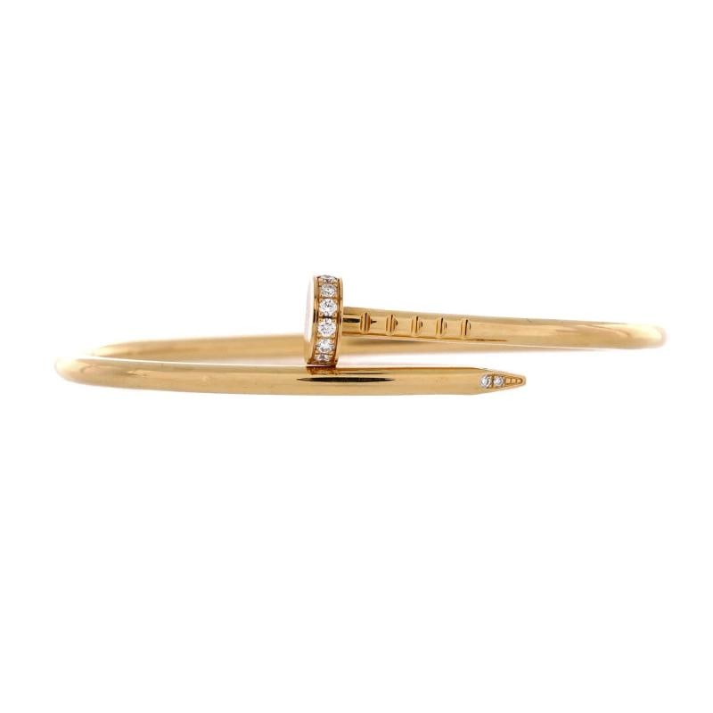 Cartier Juste un Clou Bracelet 18K Yellow Gold with Diamonds Small: Condition: Pre-owned - Good,Brand: Cartier,Main Stone: Diamond,Metal: 18K Yellow Gold,Metal Purity: 18K,Style: Bracelet,Type: Bracelet,Color: Yellow Gold,Material: 18K Yellow Gold, Diamond