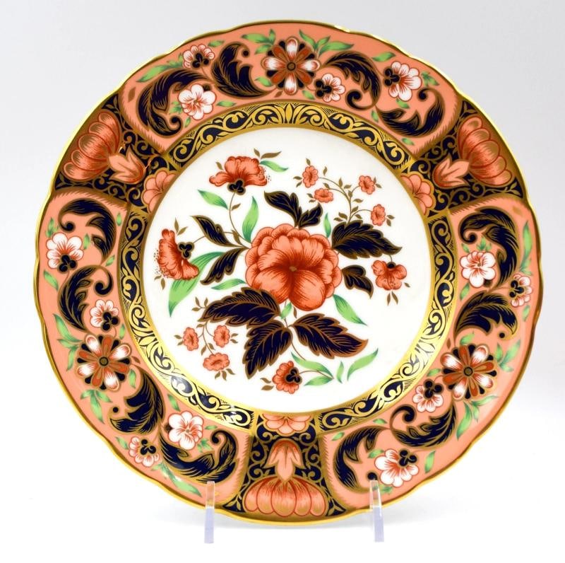 4 Royal Crown Derby Imari Derby Pink Camellias Accents Plates Set of 4 - 2
