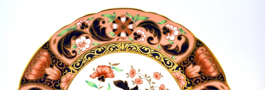 4 Royal Crown Derby Imari Derby Pink Camellias Accents Plates Set of 4 - 4