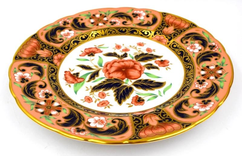 4 Royal Crown Derby Imari Derby Pink Camellias Accents Plates Set of 4 - 7