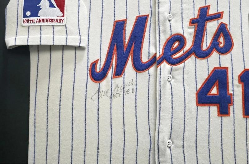 Tom Seaver Signed Framed Jersey Mets Mitchell & Ness MLB 100th "HOF 98.8%" PSA - 3