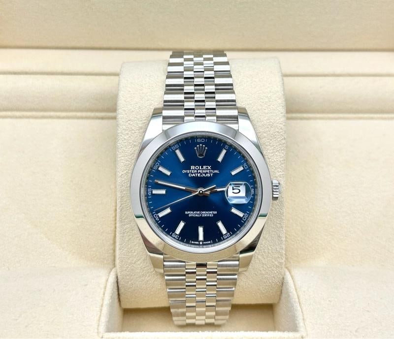 Rolex Datejust 41 126300 41mm Blue Dial Stainless Steel Jubilee Box Paper - 3
