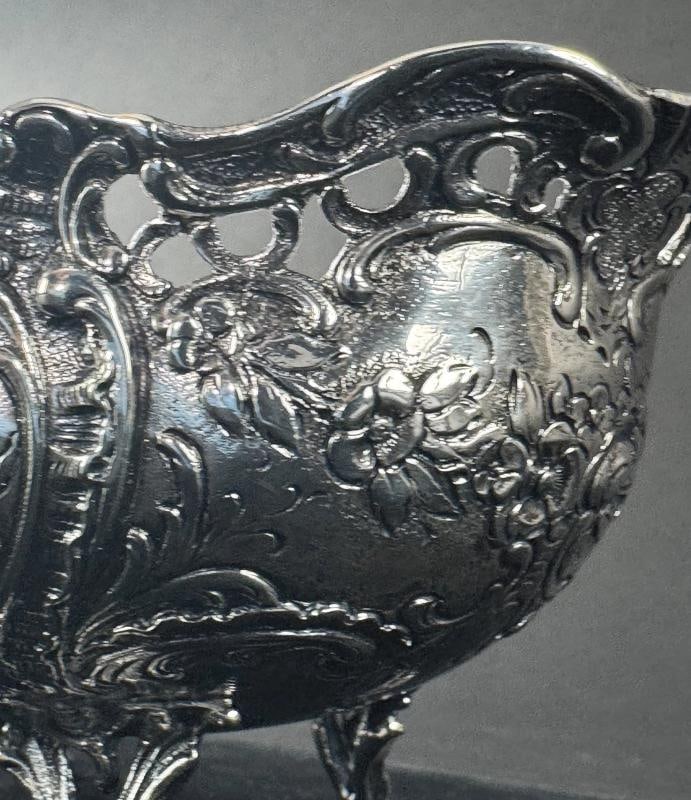 Beautiful Antique Hanau German 930 Silver Putti Cherub 4 Footed Bowl Basket - 4