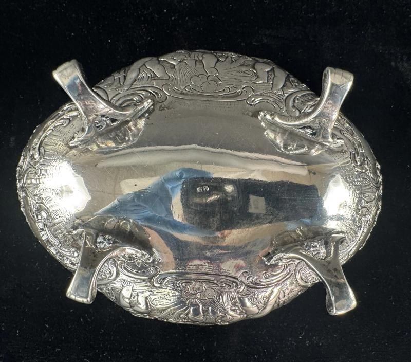 Beautiful Antique Hanau German 930 Silver Putti Cherub 4 Footed Bowl Basket - 6