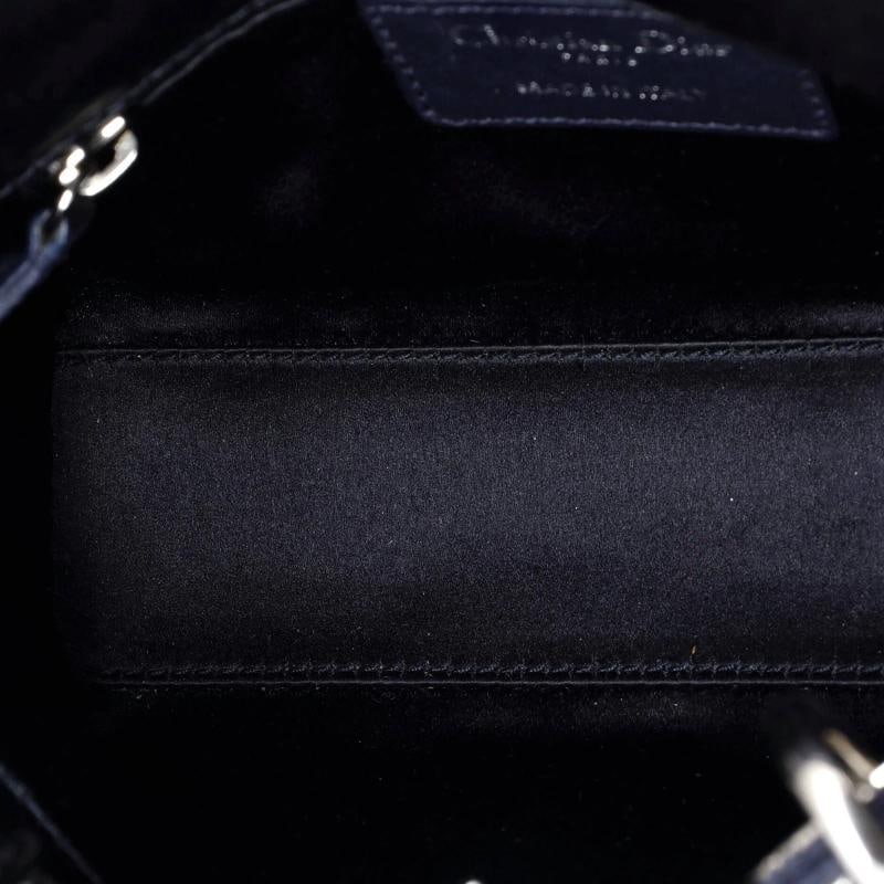 Christian Dior Lady Dior Bag Crystal Embellished Cannage Quilt Satin Mini - 5