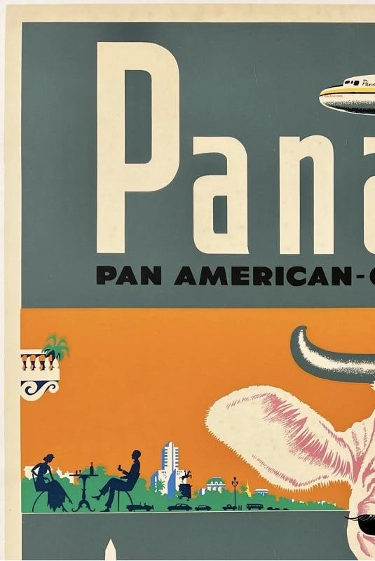 Original Vintage Poster PANAGRA - ARGENTINA - PAN AM Airline Travel Tourism OL - 2