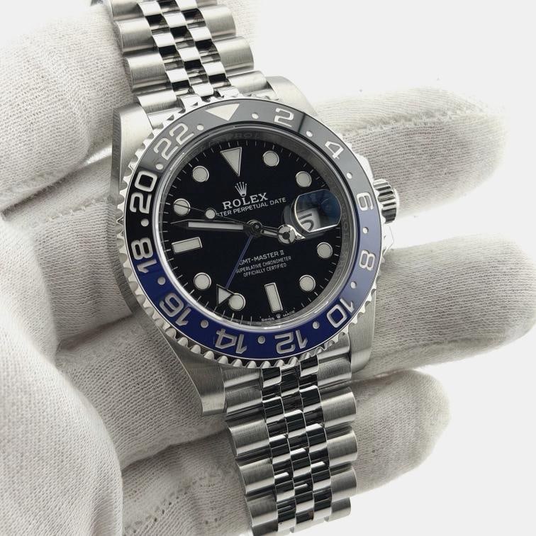 Rolex GMT Master II Batgirl 126710BLNR Black Blue Bezel Steel Jubilee Box Paper - 3