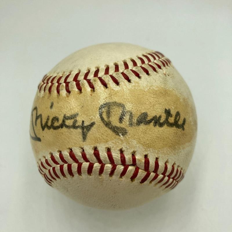 Mickey Mantle Playing Days Signed 1960's American League Joe Cronin Baseball JSA - 2