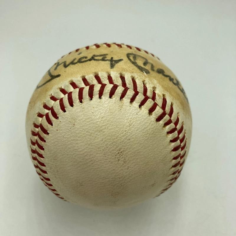 Mickey Mantle Playing Days Signed 1960's American League Joe Cronin Baseball JSA - 4