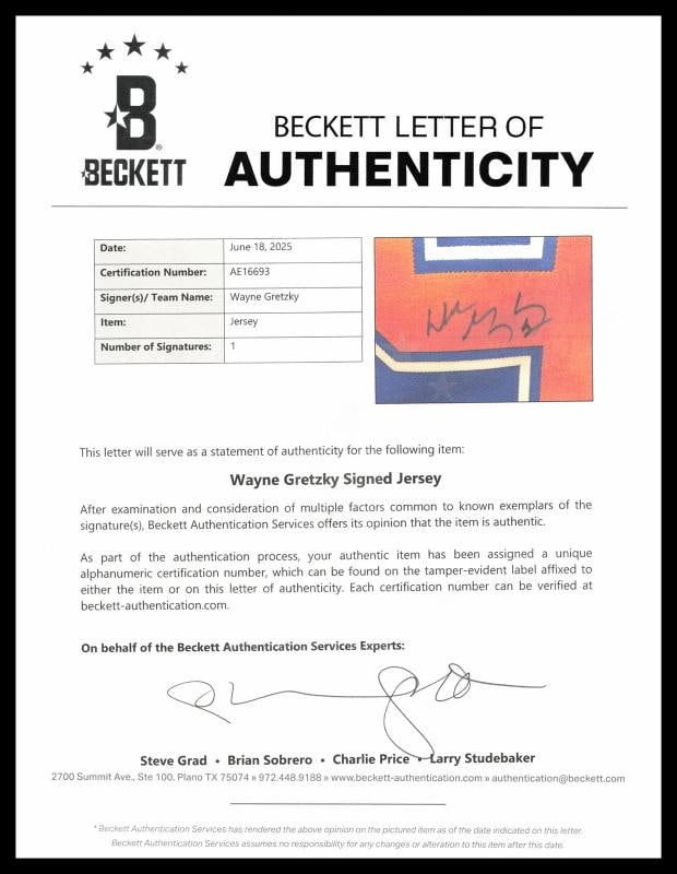 Wayne Gretzky Signed Framed Jersey Edmonton Oilers Beckett #AE16693 - 5