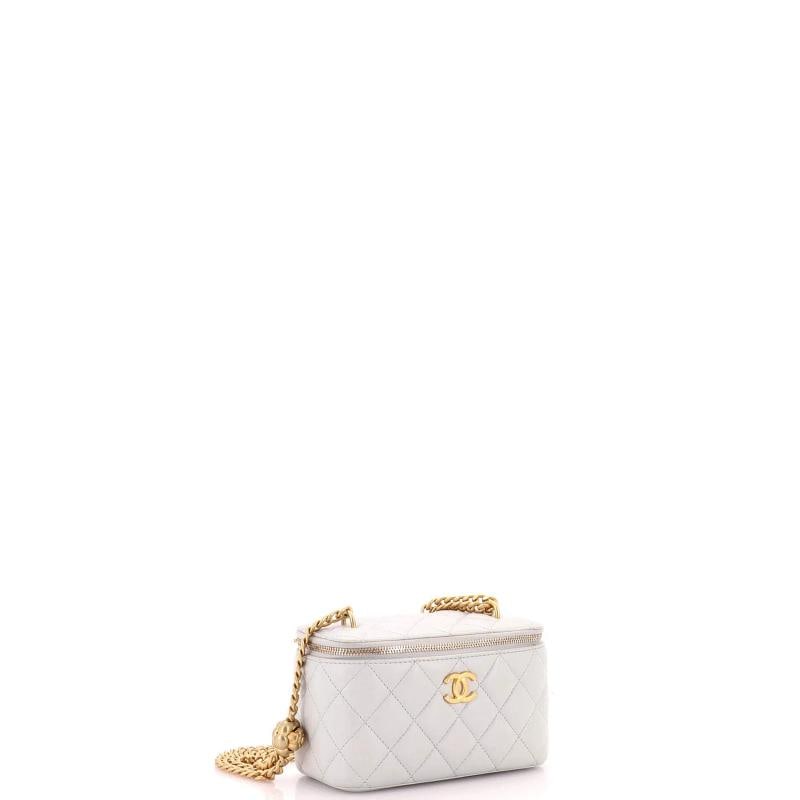Chanel Sweet Camellia Vanity Case with Chain Quilted Lambskin Small - 2