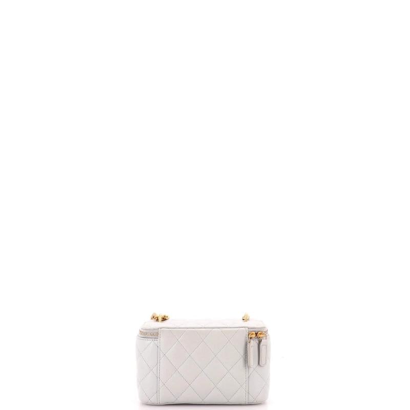 Chanel Sweet Camellia Vanity Case with Chain Quilted Lambskin Small - 3