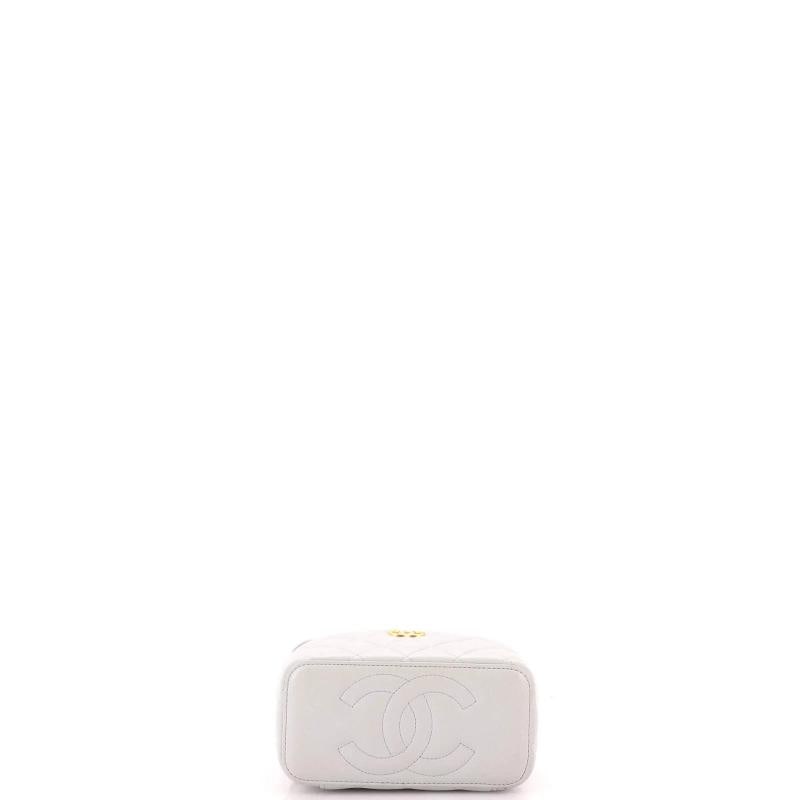 Chanel Sweet Camellia Vanity Case with Chain Quilted Lambskin Small - 4