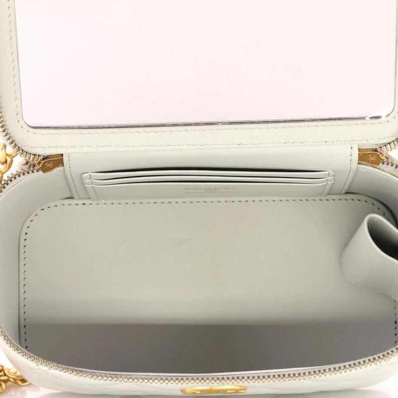 Chanel Sweet Camellia Vanity Case with Chain Quilted Lambskin Small - 5