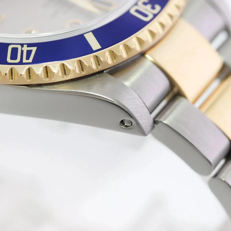 MINT 2000 Rolex Gold Buckle Rolex Submariner 16613 Two Tone Silver Serti Diamond - 12