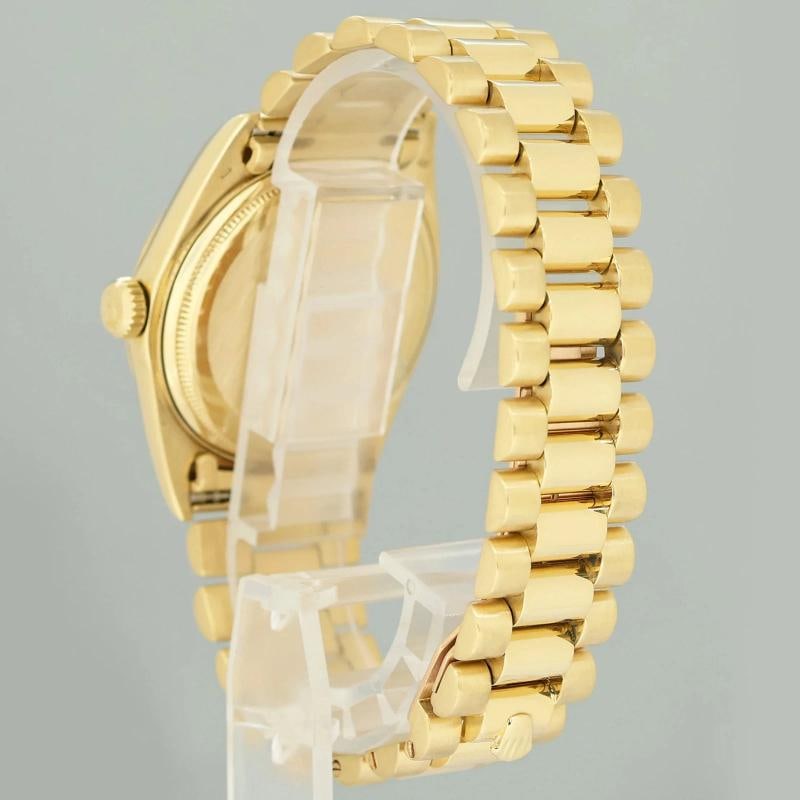 Rolex DateJust 36mm 1601 Yellow Gold President Silver Pie Pan Stick Watch Box - 5