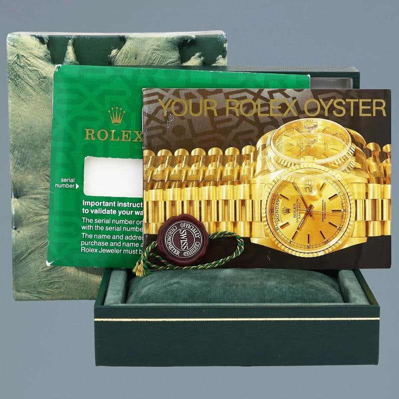 Rolex DateJust 36mm 1601 Yellow Gold President Silver Pie Pan Stick Watch Box - 7