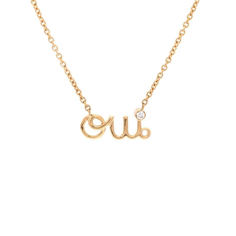 Christian Dior Oui Necklace 18K Yellow Gold with Diamond: Condition: Pre-owned - Good,Brand: Christian Dior,Main Stone: Diamond,Metal: 18K Yellow Gold,Metal Purity: 18K,Style: Necklace,Type: Necklace,Color: Yellow Gold,Material: 18K Yellow Gold, Diamond