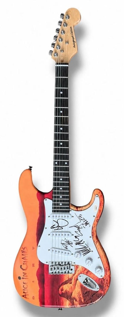 Alice In Chains Signed Guitar Custom JSA COA Jerry Cantrell Inez Duvall Kinney - 2